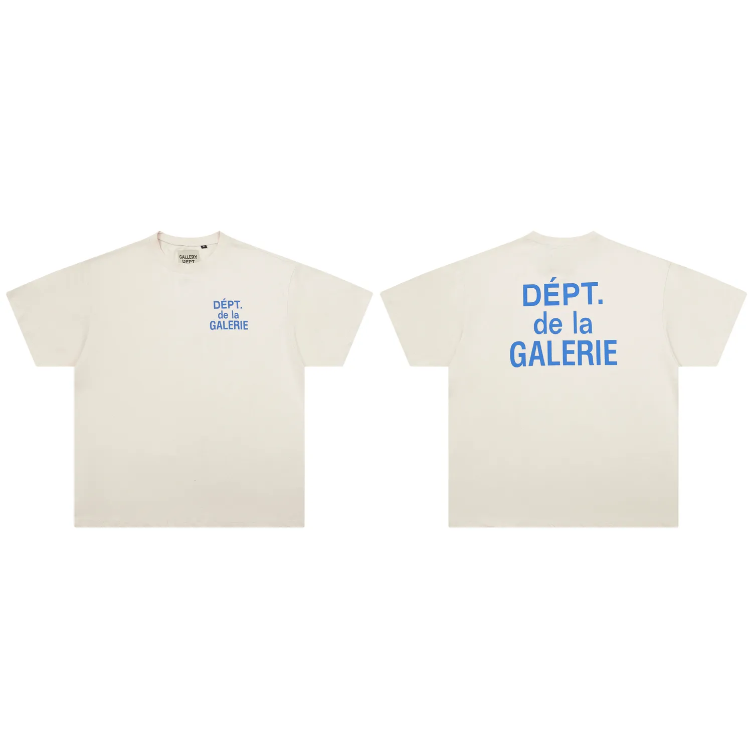 648#Gallery Dept New Classic Basic French Letters LOGO Basic Slogan Round Neck Short Sleeve T-Shirt Pure Cotton Tee Royal Blue Red Lake Blue Apricot Print Blue Apricot Print Black S～XL p90